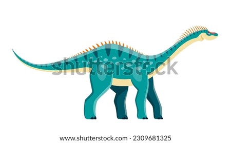 Cartoon Dicraeosaurus dinosaur character, Jurassic Park funny cute vector dino animal. Kid comic toy dinosaur with smile face, baby Dicraeosaurus dino dragon or prehistoric Jurassic monster