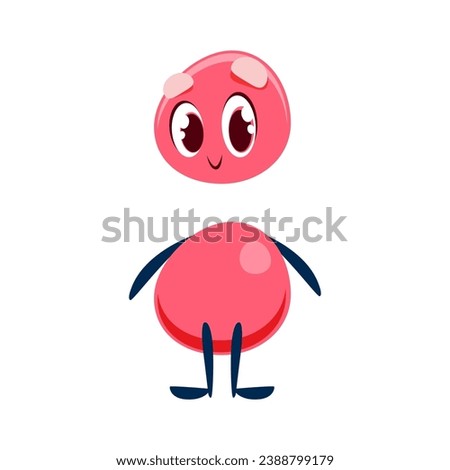 Cartoon colon cute funny punctuation mark character with adorable eyes and a cheerful face expression. Isolated vector grammar symbol personage contains two separated dots written communication