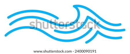 Wave line icon, sea and ocean ripple water. Fluid and dynamic isolated vector wavy flow, symbolizes the tranquil yet ever-moving nature of aquatic environments in minimal outline style