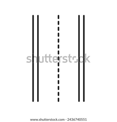 Highway road line icon, street traffic or route lane with marking, vector linear pictogram. Highway road sign or way path direction, thin line symbol of transport navigation and city map plan