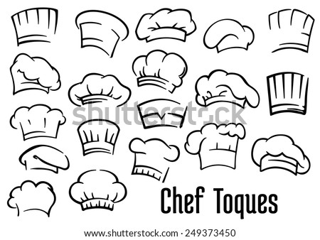 Chef or baker hats and toques set in cartoon style Foto stock © 