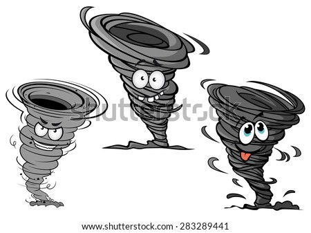 Cartoon Hurricane, Tornado And Typhoon Characters For Sport Team Mascot ...