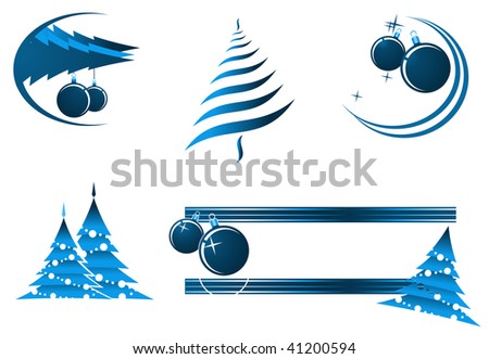 Christmas decorations and banners for design and decorate - abstract emblem. Vector version also available in gallery