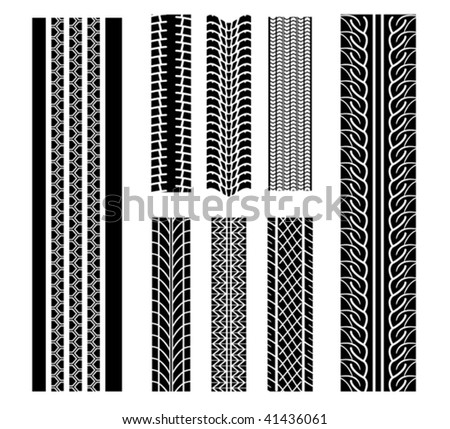 Vector Version. Set Of Tire Patterns For Design Isolated On White ...