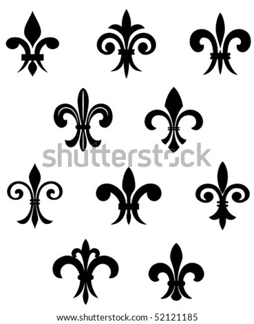 Royal French Lily Symbols For Design And Decorate Or Logo Template ...