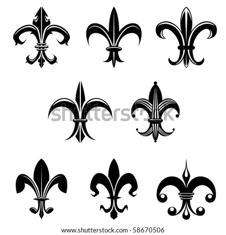 Royal French Lily Symbols - Also As Emblem Or Logo Template. Vector ...
