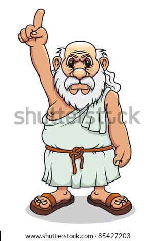 Ancient Greek Man In Cartoon Style For Comics Design. Rasterized ...