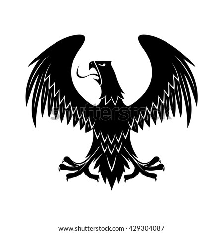 Medieval Black Eagle Heraldic Icon For Royal Coat Of Arms Or Knight ...