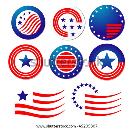 American patriotic symbols set for design and decorate or logo template. Jpeg version is also available