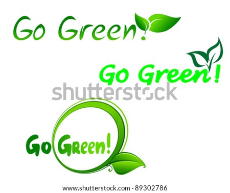 Set of go green symbols for ecology design, such a logo. Jpeg version also available in gallery