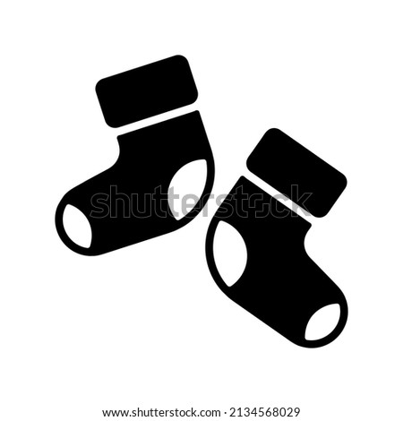 Baby socks bootees vector glyph icon. Graph symbol for children and newborn babies web site and apps design, logo, app, UI