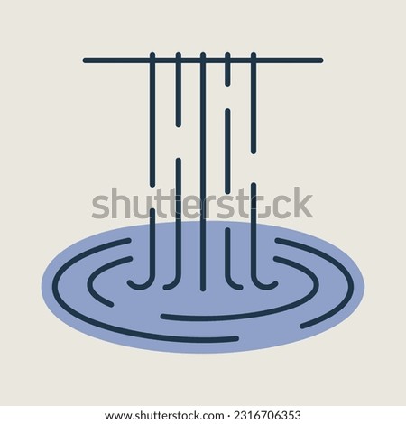 Waterfall of natural vacation vector isolated icon. Nature sign. Graph symbol for travel and tourism web site and apps design, logo, app, UI