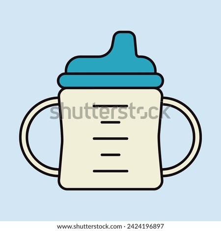 Toddler sippy cup isolated vector icon. Graph symbol for children and newborn babies web site and apps design, logo, app, UI