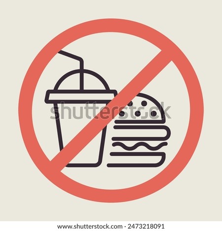 No fast food and drink vector icon. Graph symbol for fitness and weight loss web site and apps design, logo, app, UI