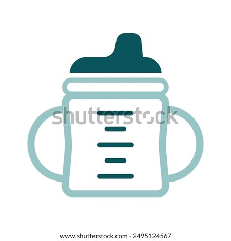 Toddler sippy cup isolated vector icon. Graph symbol for children and newborn babies web site and apps design, logo, app, UI