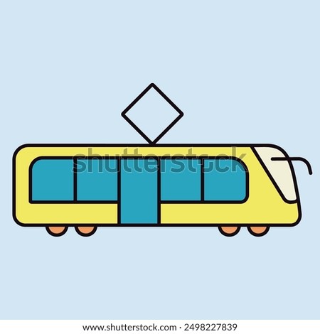 City tram vector icon. Graph symbol for travel and tourism web site and apps design, logo, app, UI