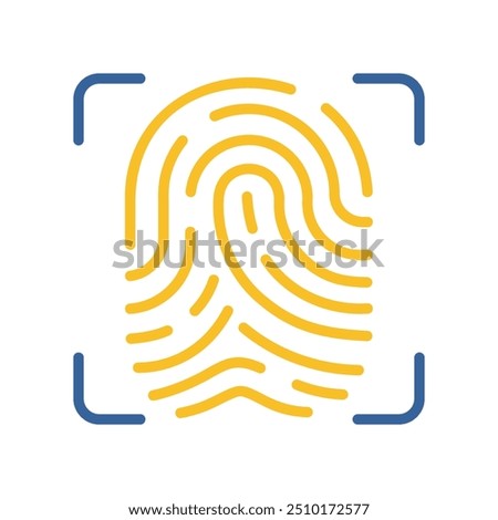 Finger scan vector icon. Fingerprint scanning technology concept. Identification system scanning. Security sign. Graph symbol for your web site design, logo, app, UI