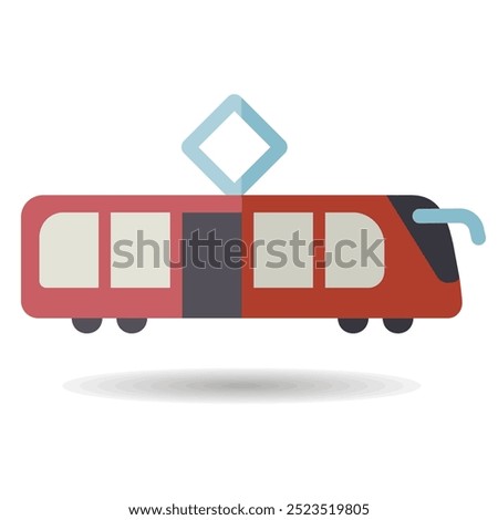 City tram vector isolated icon. Graph symbol for travel and tourism web site and apps design, logo, app, UI