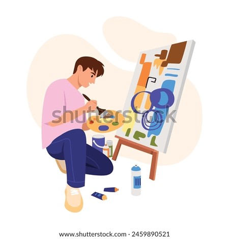 Similar – Image, Stock Photo Talented artist painting on paper