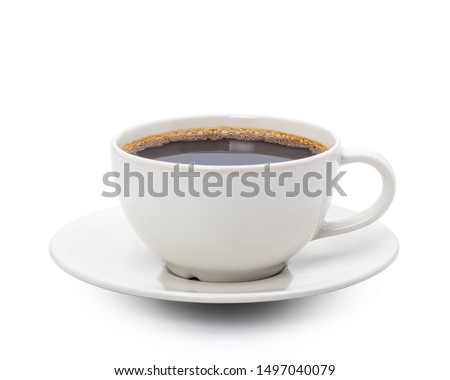 Image, Stock Photo White cup of black or red fruit tea over green background