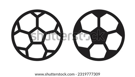 Soccer ball icons. Simple football outline vector icons
