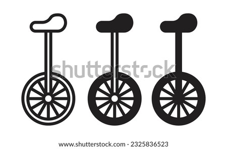 Unicycle icon set. juggler cycle thin line vector icon set. one wheel bike sign.