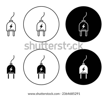 electrical plug icon set in black filled and outlined style. suitable for UI designs
