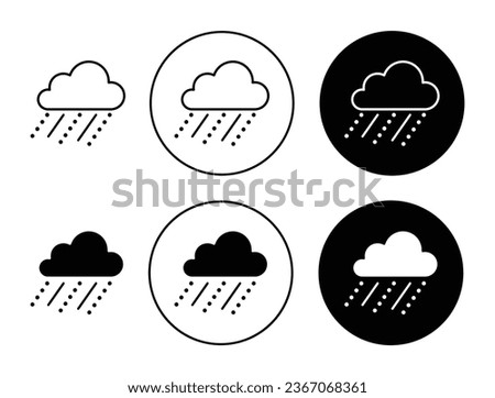 Hail icon set in black filled and outlined style. suitable for UI designs