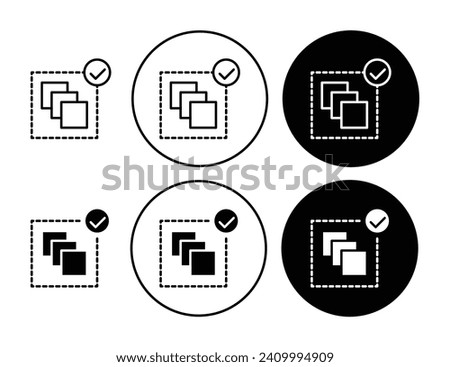 Select All Computer Grid Vector Illustration Set. Select all button sign suitable for apps and websites UI design style.