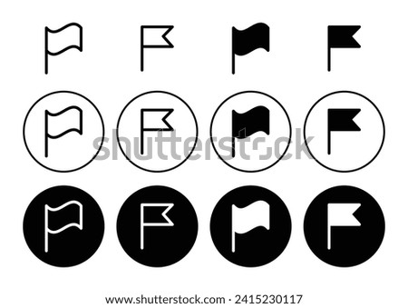 Report Flag Vector Illustration Set. Flag Report Sign Suitable for Apps and Websites UI Design Style.