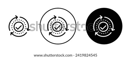 Ensure vector illustration set. Confidence Shield Check sign in suitable for apps and websites UI design style.