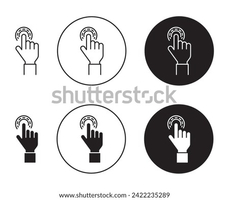 Interaction Vector Illustration Set. Finger Point Technology Sign in Suitable for Apps and Websites UI Design Style.