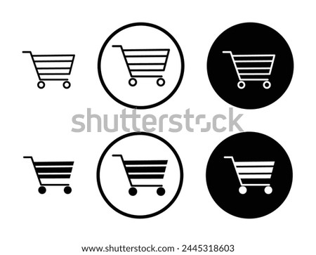 Retail Shopping and Cart Icons. Supermarket Trolley and Consumerism Symbols.