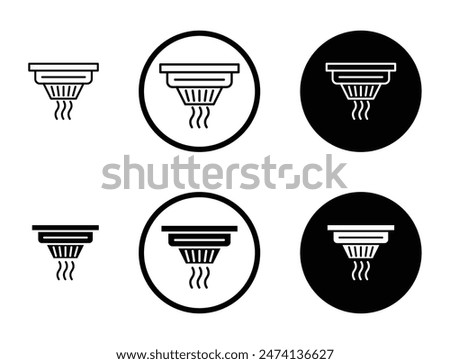 Sensor smoke vector icon set. gas leak alarm sensor vector icon. smart safety co2 or carbon monoxide detection sensor icon suitable for apps and websites UI designs.