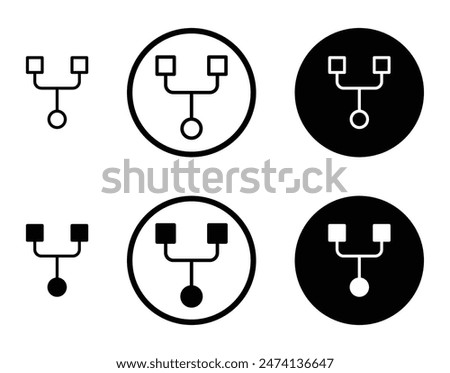Code Fork vector icon set. merge data request vector icon. branch divert sign suitable for apps and websites UI designs.