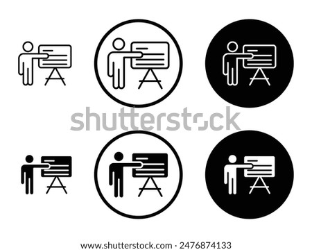 User chalkboard black filled and outlined icon set