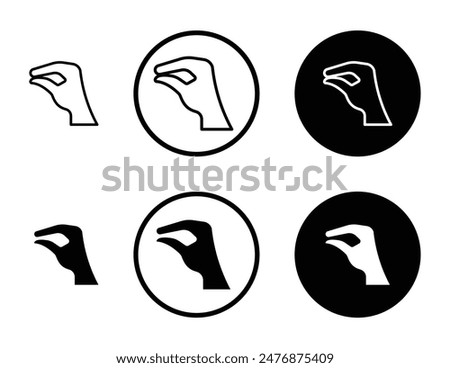Hand Lizard black filled and outlined icon set