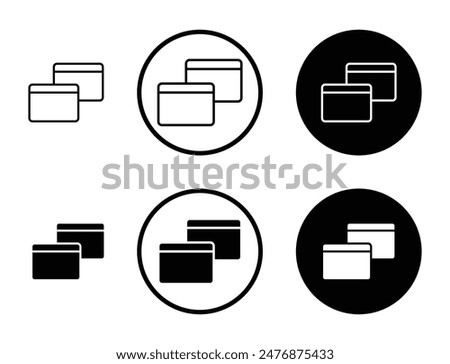 Window Restore black filled and outlined icon set