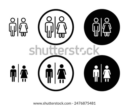 Restroom black filled and outlined icon set