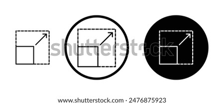 Window Maximize black filled and outlined icon set