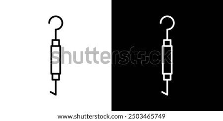 Periodontal scaler thin line vector icon set.