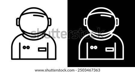 Astronaut user thin line vector icon set.