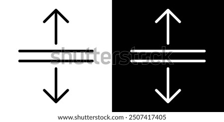 Split vertical thin line vector icon set.