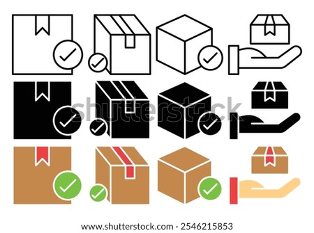 Order receive vector icon collection. vector illustration set.