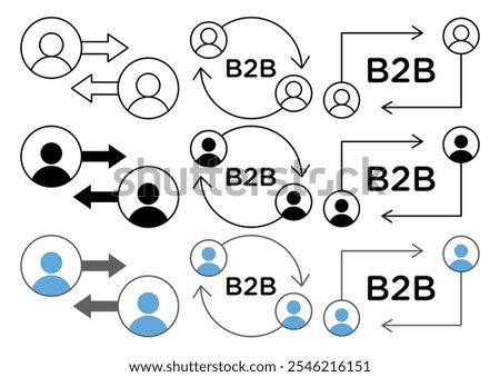 B2B vector icon collection. vector illustration set.