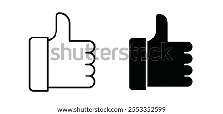 thumbs up icons in black filled and outlined style