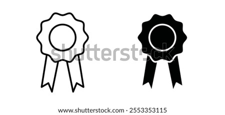 Rosette icons in black filled and outlined style