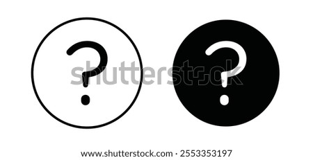 Question mark icons in black filled and outlined style