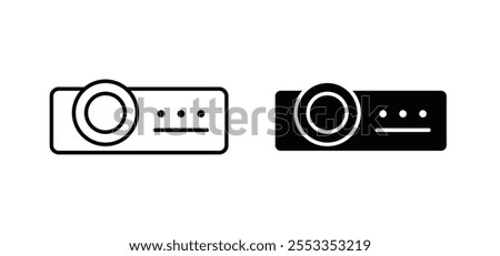 Projector icons in black filled and outlined style