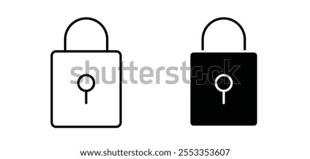 Lock closed icons in black filled and outlined style